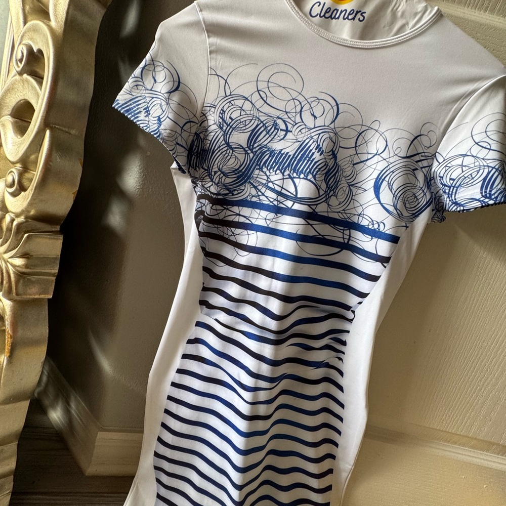 Jean Paul Gaultier White and Blue Artistic Dress brand new never worn no tags
